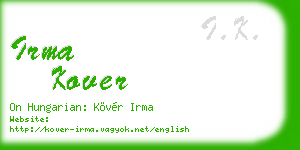 irma kover business card
