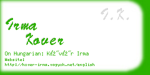 irma kover business card